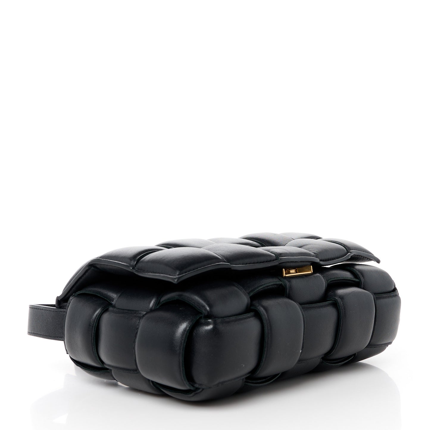 Nappa Maxi Intreccio Padded Cassette Crossbody Bag Black