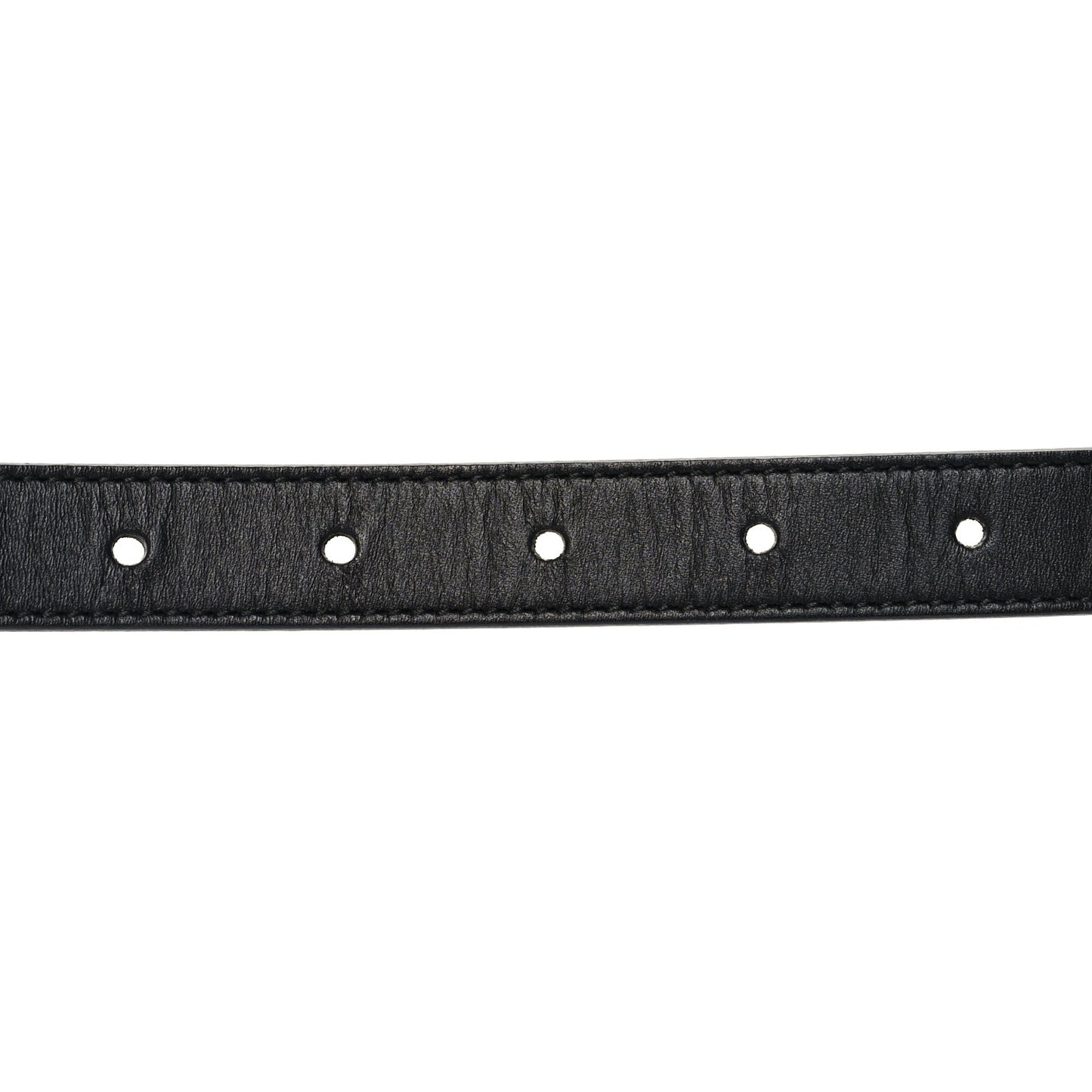 Moon Calfskin Pearl Double G 20mm Belt 80 32 Black Cream