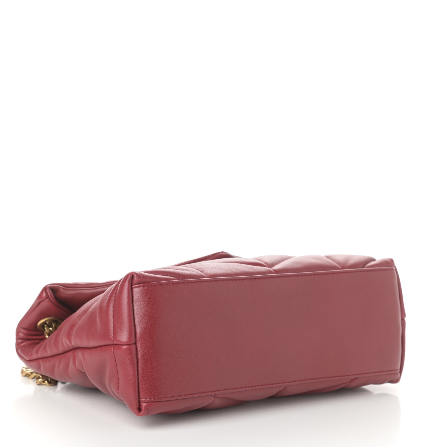 Saint Laurent Lambskin Quilted Small Loulou Puffer Monogram Chain Satchel Red 4 of 9