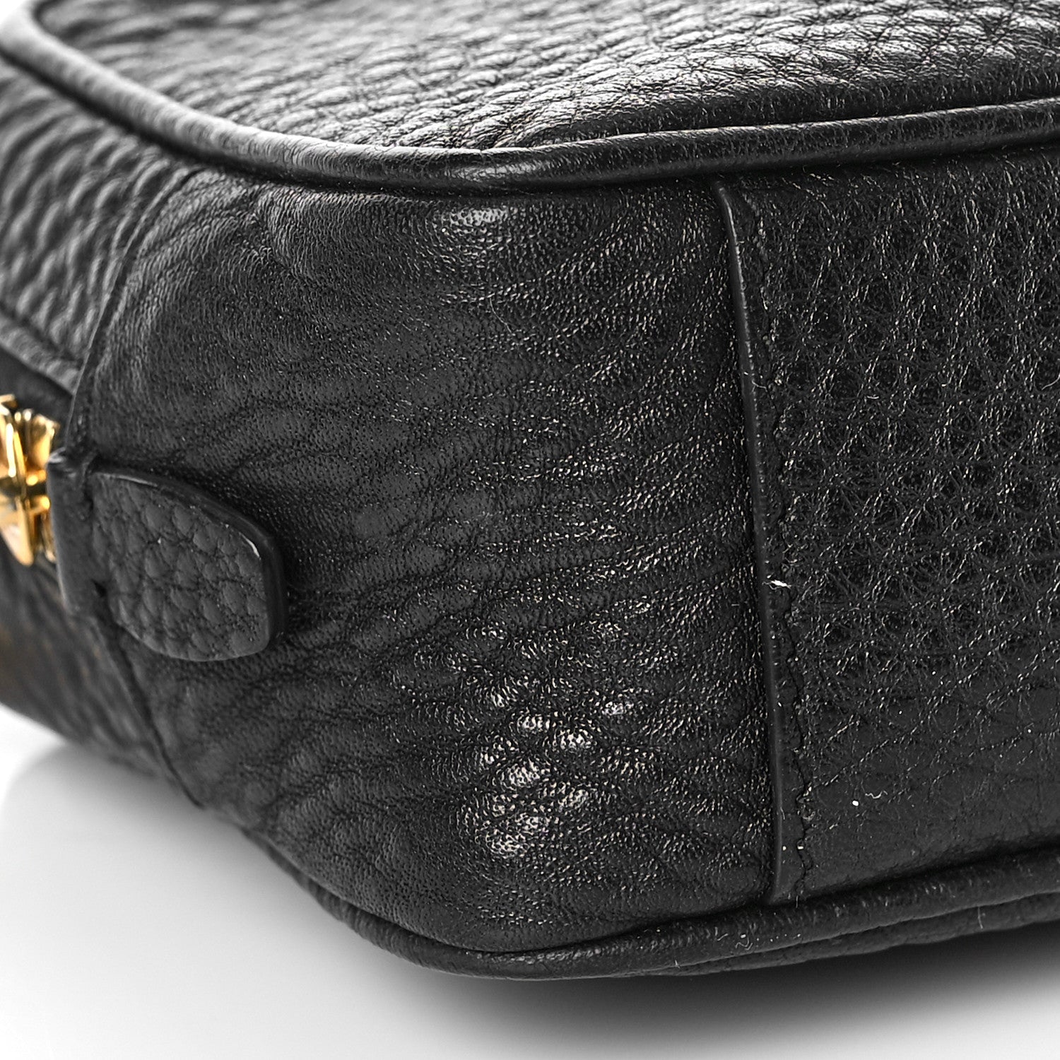 Prada Pebbled Calfskin Pochette Bag Black 6 of 7