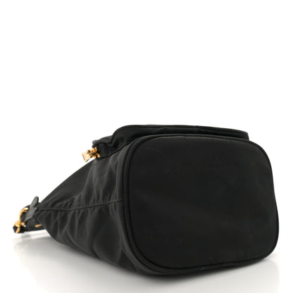 Prada Nylon Vela Saffiano Mini Bucket Crossbody Bag Black 4 of 10