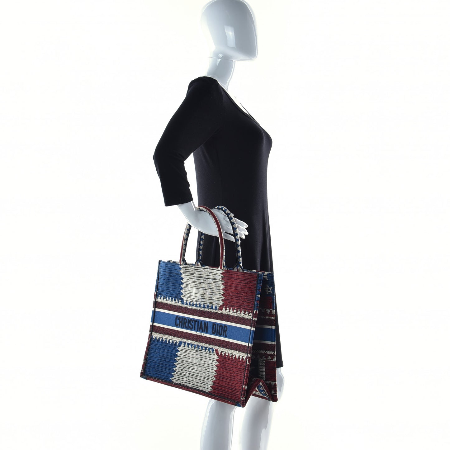 Canvas Embroidered Exclusive Union Jack Book Tote Blue Multicolor