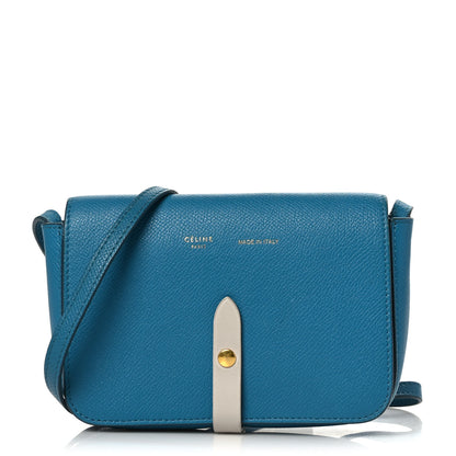 Celine Grained Shiny Calfskin Strap Clutch Blue 1 of 9