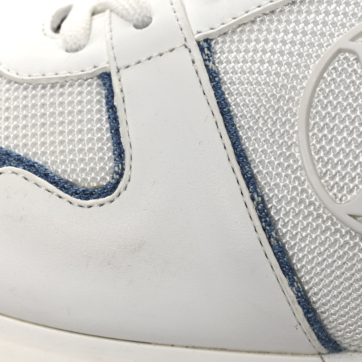 Louis Vuitton Calfskin Monogram Denim Run Away Sneakers 39 White 12 of 12