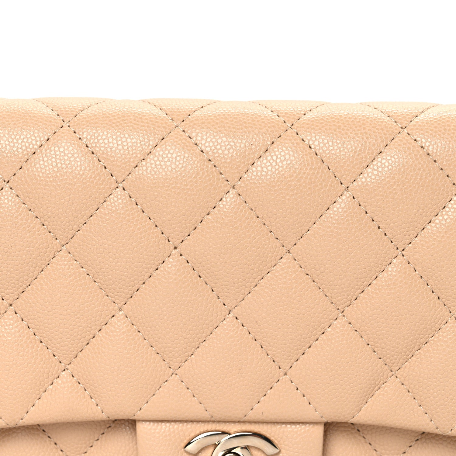 Chanel Caviar Quilted Flap Clutch Beige 8 of 10