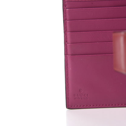 Gucci GG Supreme Monogram Calfskin French Flap Wallet Beige Ebony Hibiscus Red New Rosette 7 of 9