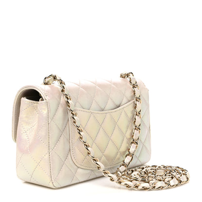 Chanel Iridescent Lambskin Quilted Mini Rectangular Flap Ivory 3 of 11