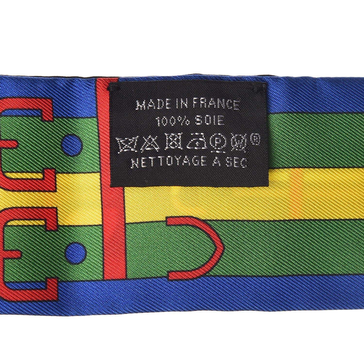 Hermes Silk Rocabar Twilly Bleu Royal Jaune Vert 4 of 5