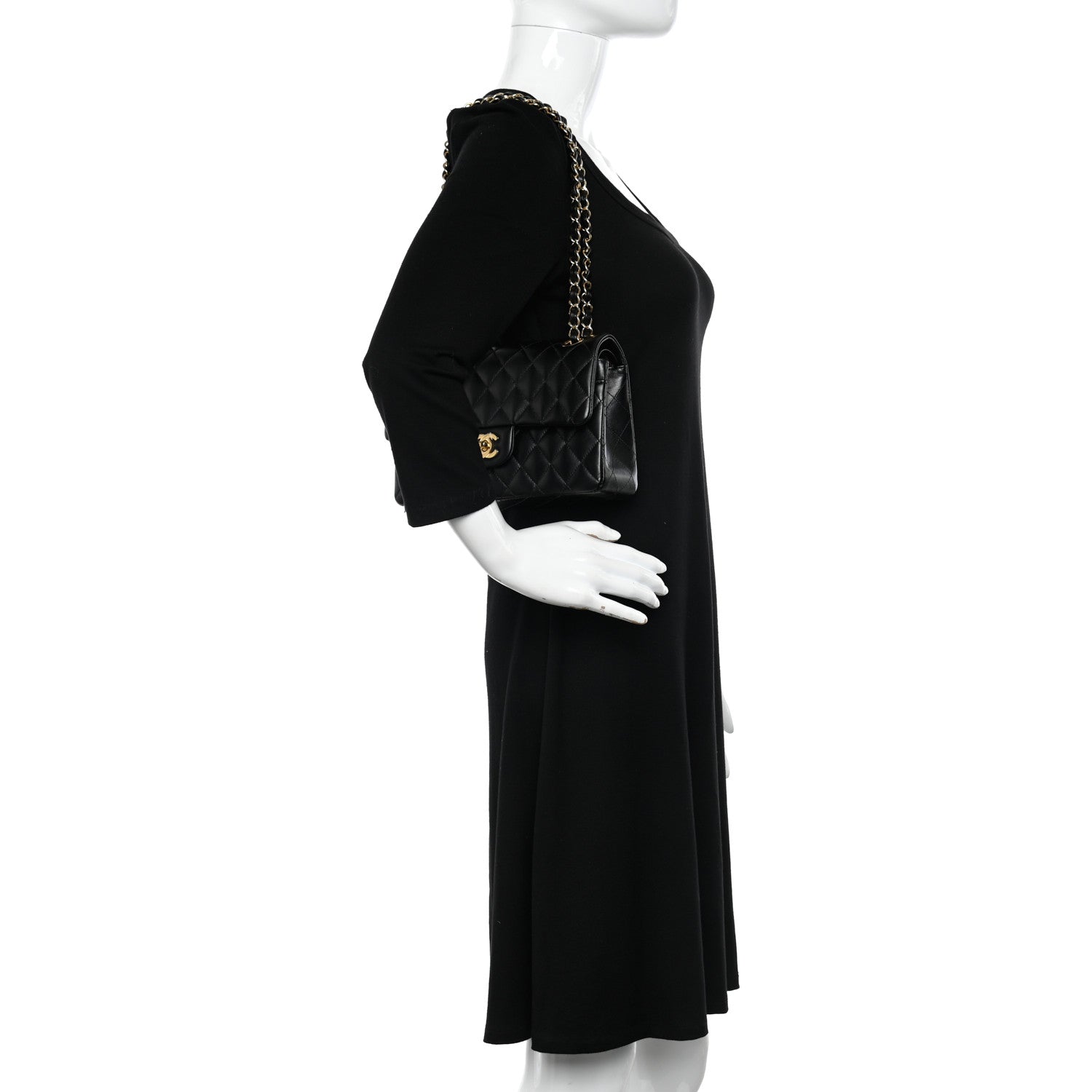 Chanel Lambskin Quilted Small Double Flap Black 2 of 10