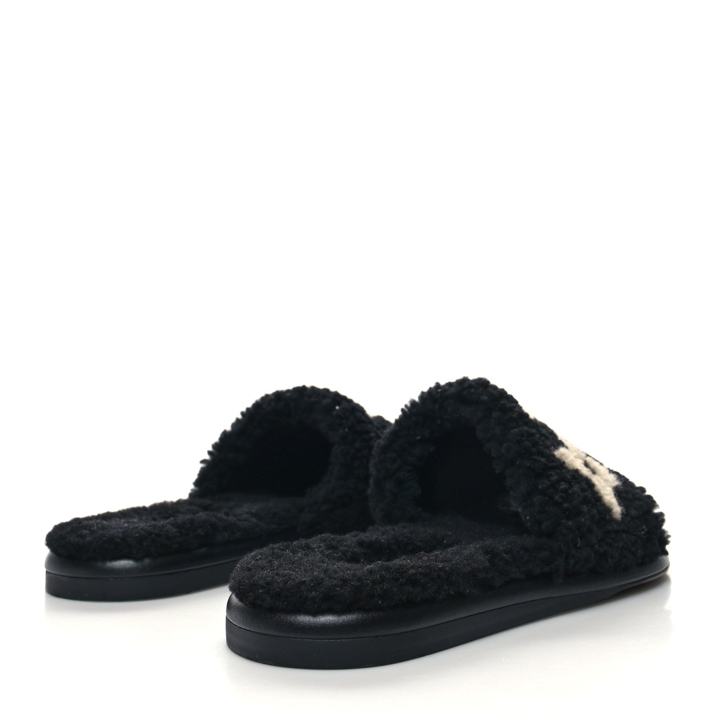 Shearling Magnetic Flat Mule 37 Black