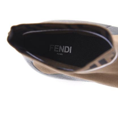 Fendi Stretch Knit Jacquard FF Reloaded Mens High Top Sock Sneakers 11 Tobacco Black 7 of 9