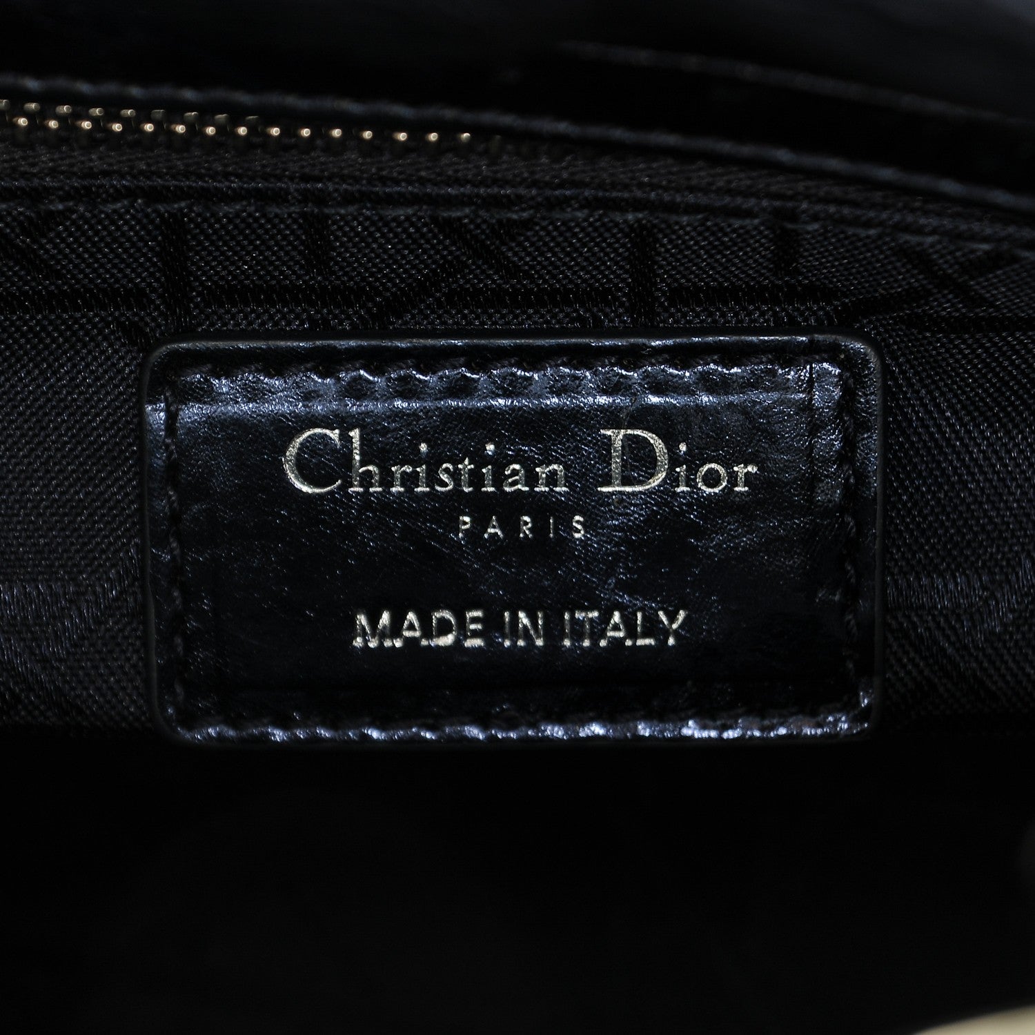Christian Dior Metallic Calfskin Cannage Mini Lady Dior Marine 6 of 6