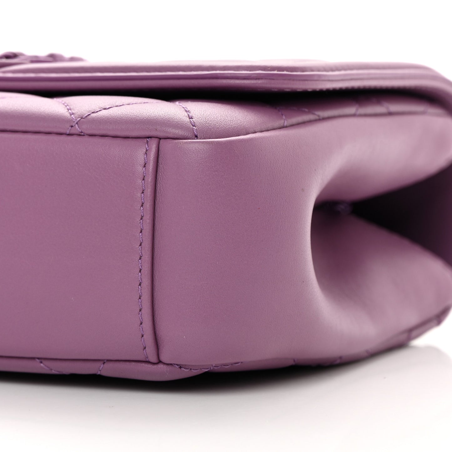 Lambskin Quilted Small CC Filigree Flap Purple