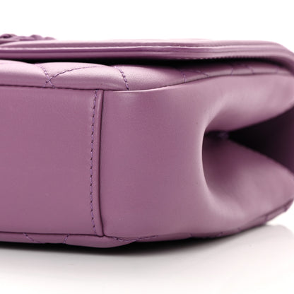 Chanel Lambskin Quilted Small CC Filigree Flap Purple 10 of 16