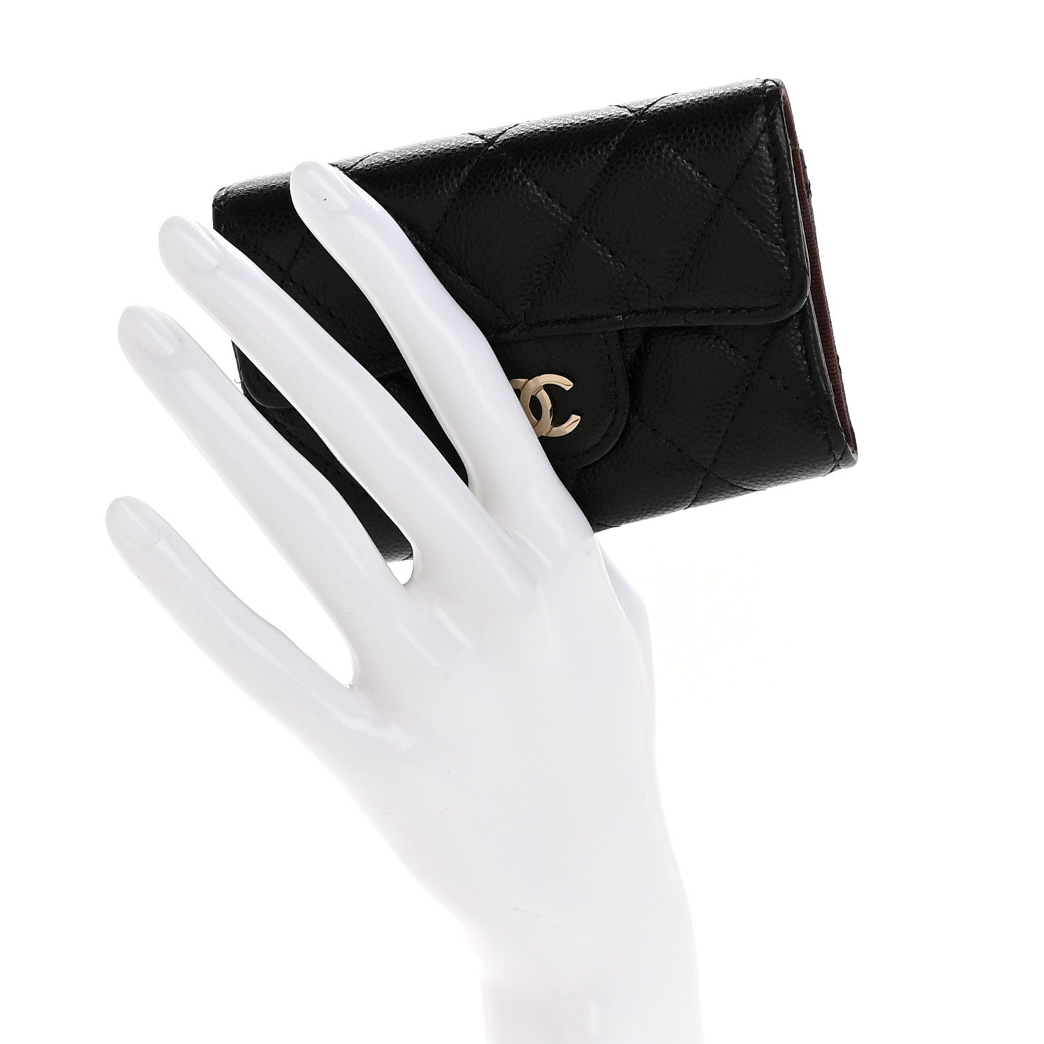 Chanel Caviar Quilted Classic 4 Key Holder Wallet Black 2 of 9