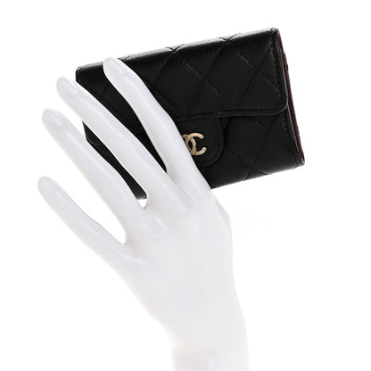 Chanel Caviar Quilted Classic 4 Key Holder Wallet Black 2 of 9
