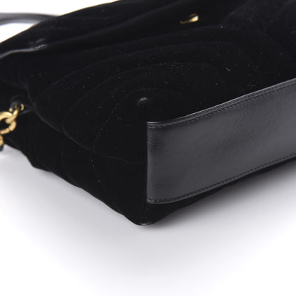 Saint Laurent Velvet Y Quilted Monogram Toy Loulou Chain Satchel French Black 6 of 10