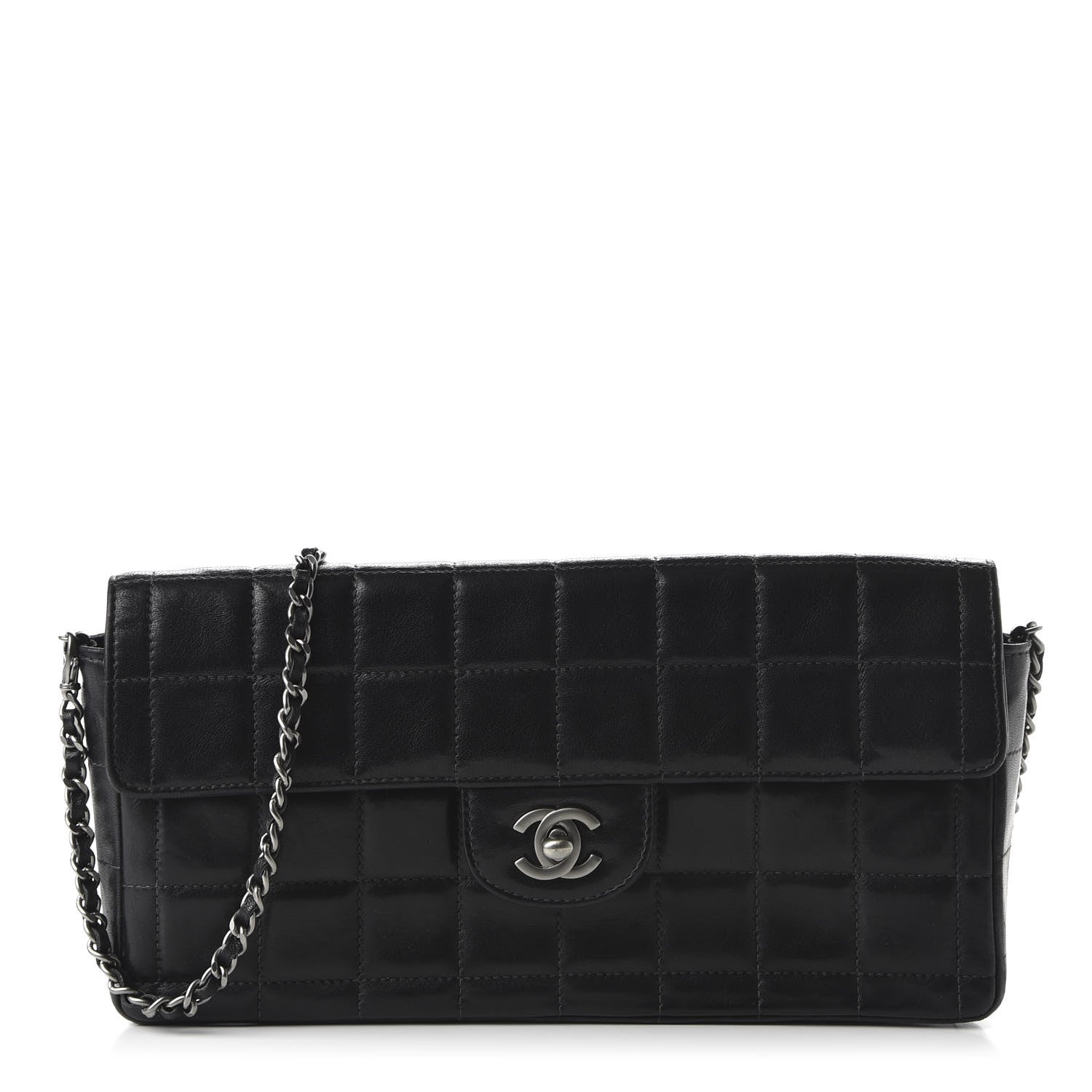 Chanel Lambskin East West Chocolate Bar Flap Black 1 of 10
