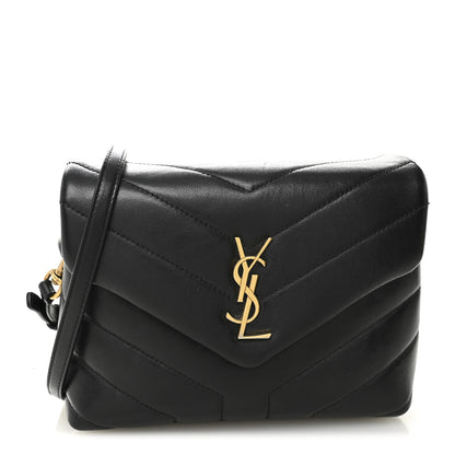 Saint Laurent Calfskin Y Quilted Monogram Toy Loulou Crossbody Bag Black 1 of 13