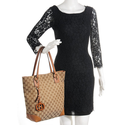 Gucci GG Monogram Medium Charm Tote Light Brown 2 of 7