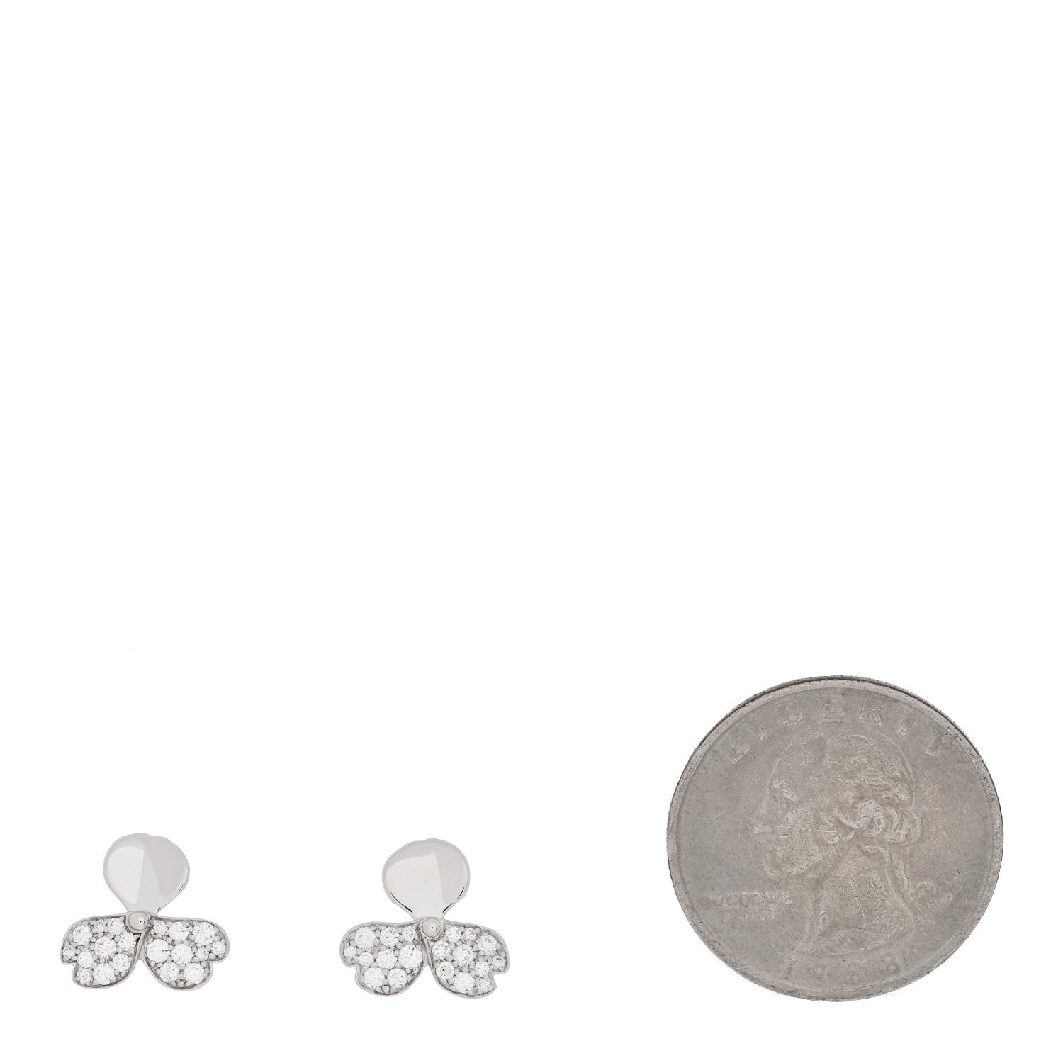 Tiffany Platinum Diamond Paper Flowers Earrings 2 of 6
