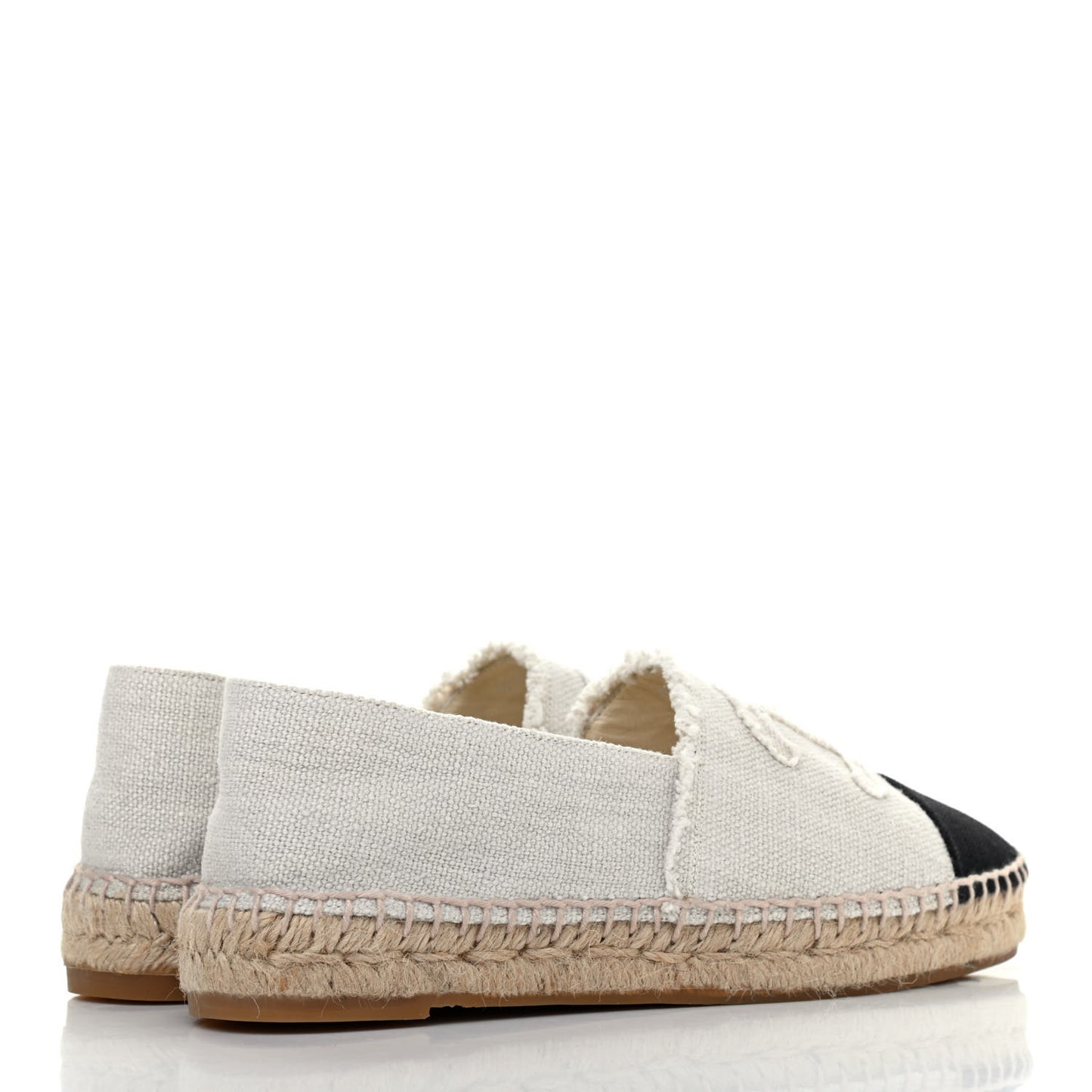 Linen CC Espadrilles 37 Beige Black