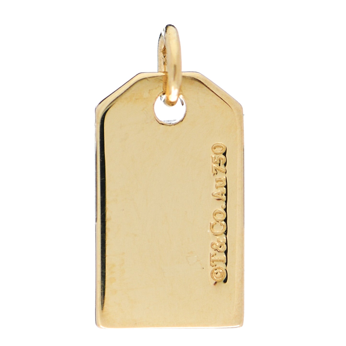 18K Yellow Gold Diamond Tag Letter R Charm