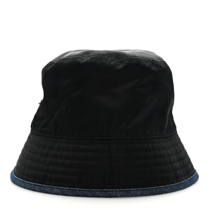 Prada Denim Re-Nylon Reversible Bucket Hat Blue Black 7 of 12