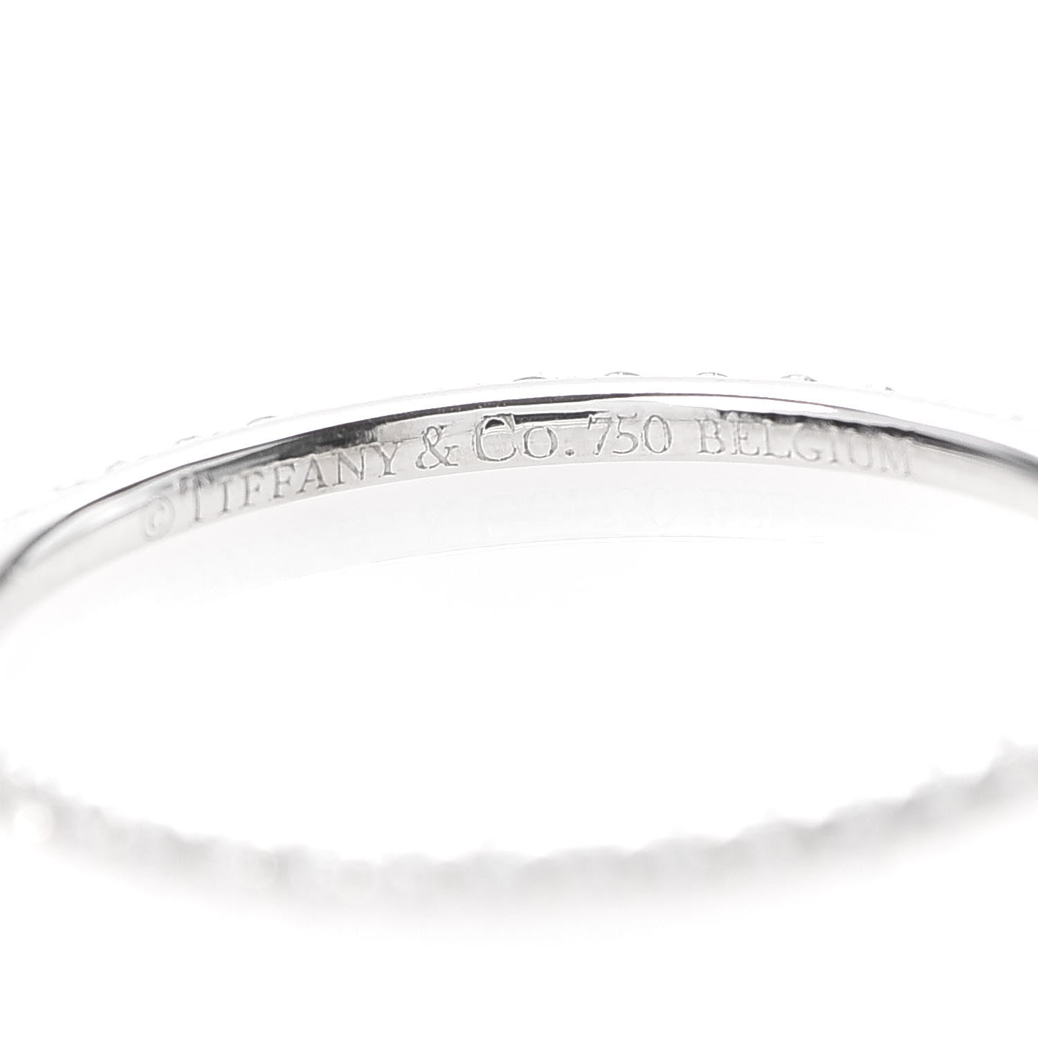 Tiffany 18K White Gold Diamond Metro Band Ring 54 7 4 of 5