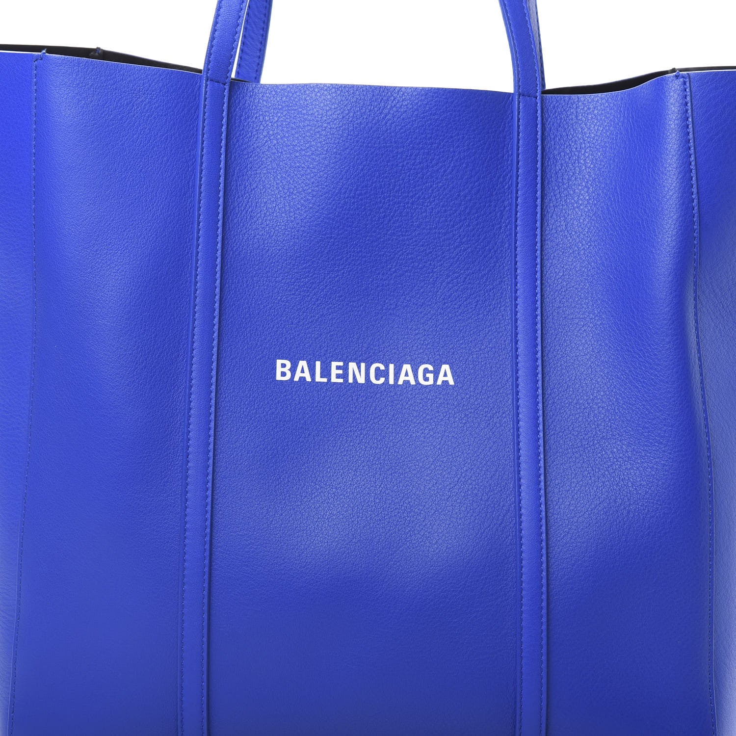 Balenciaga Smooth Calfskin Logo Double Sided Small Everyday Tote Bleu Prim Black 8 of 8