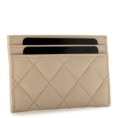 Chanel Caviar Quilted Crystal Card Holder Beige 3 of 10