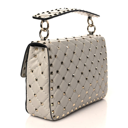 Valentino Garavani Nappa Medium Rockstud Spike Shoulder Bag Pastel Grey 3 of 9