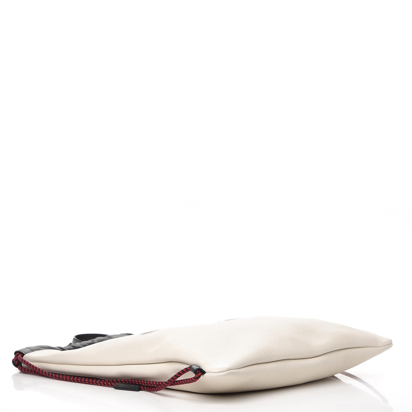 Calfskin Logo Drawstring Backpack Mystic White