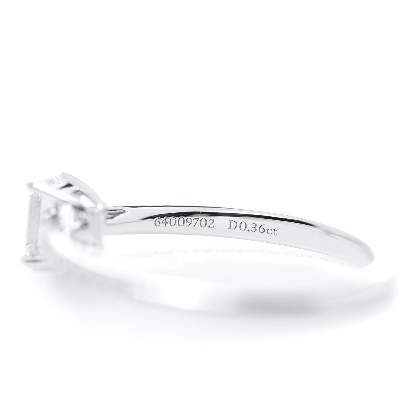 Platinum Diamond .36ct Emerald Cut Novo Engagement Ring 52 6