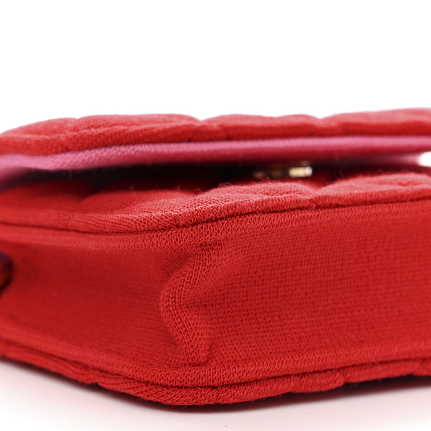 Chanel Jersey Quilted Micro Mini Flap Red 9 of 11
