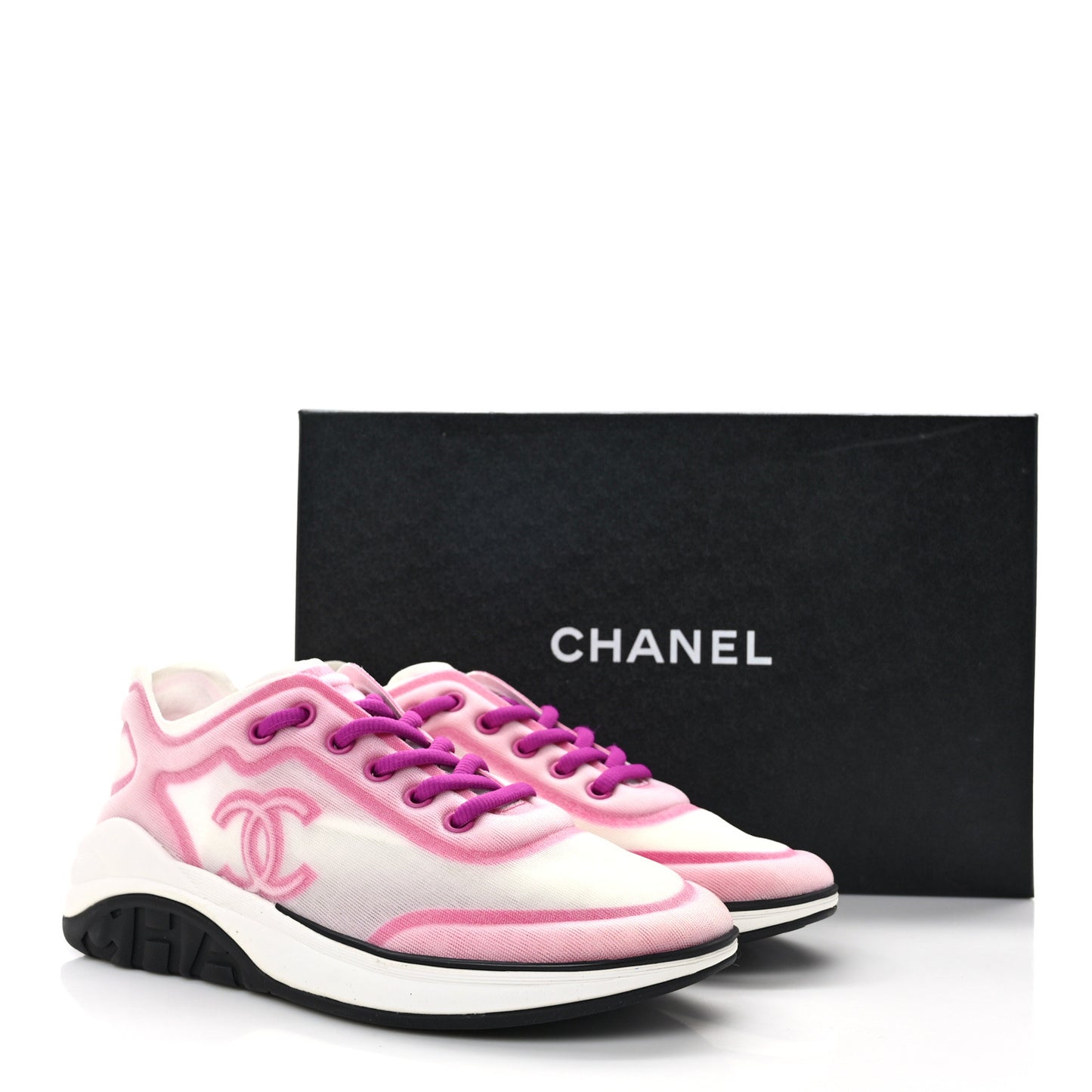 Calfskin Mesh Lyrca Womens Logo Sneakers 37 White Pink