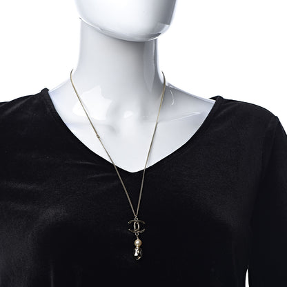 Chanel Pearl CC Drop Necklace Gold 2 of 6