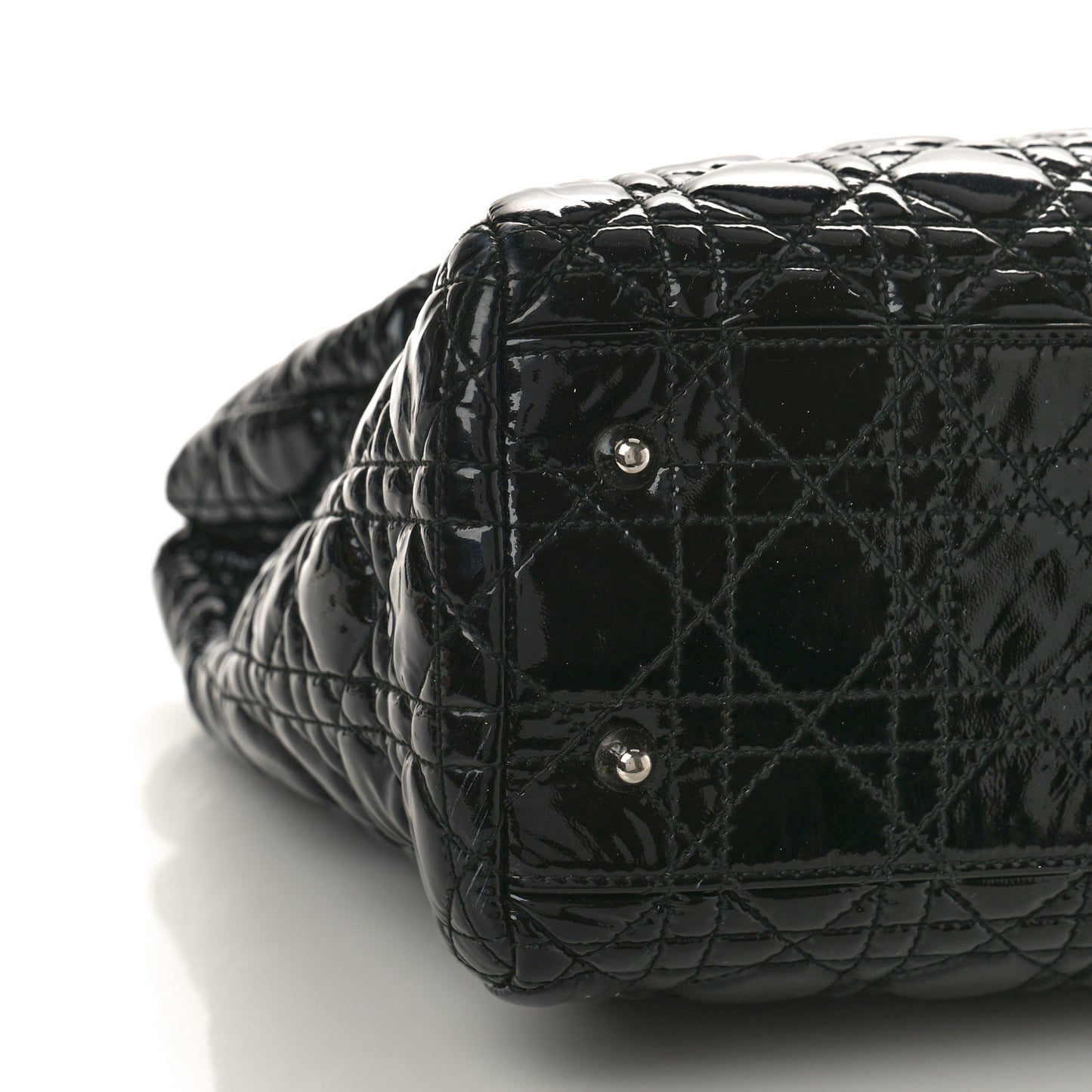 Patent Cannage Dior Soft Shopping Tote Black
