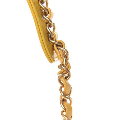 Chanel Lambskin Quilted Small Chain Infinity Top Handle Flap Yellow 13 of 15