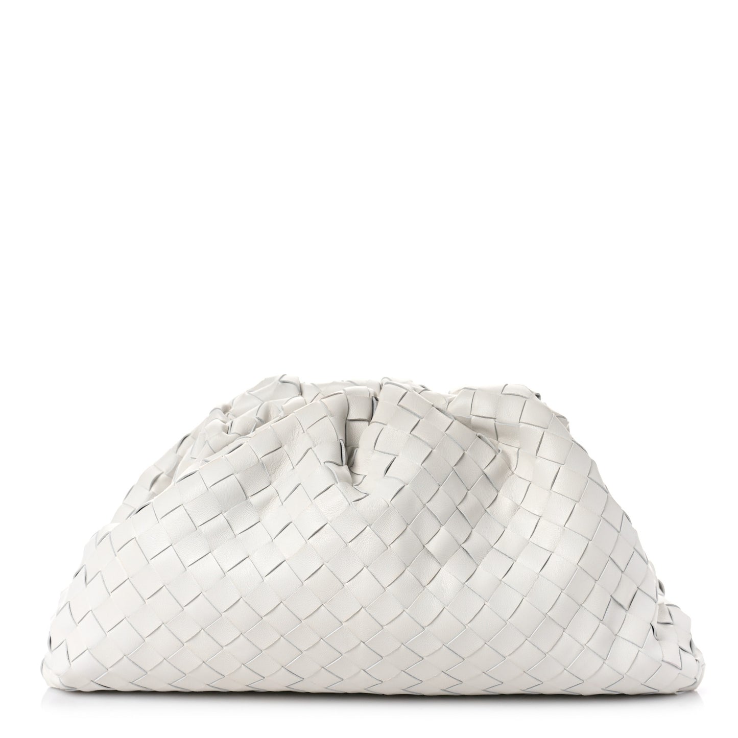 Nappa Maxi Intreccio The Pouch Oversized Clutch Chalk