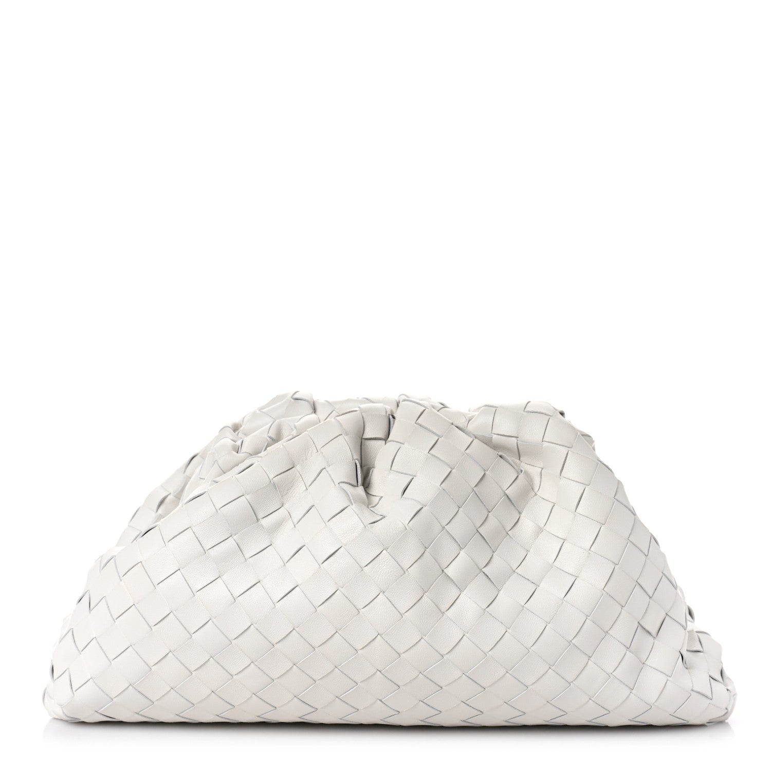 Bottega Veneta Nappa Maxi Intreccio The Pouch Oversized Clutch Chalk 1 of 9