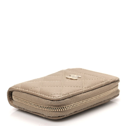Chanel Caviar Quilted Zip Card Holder Beige 8 of 8