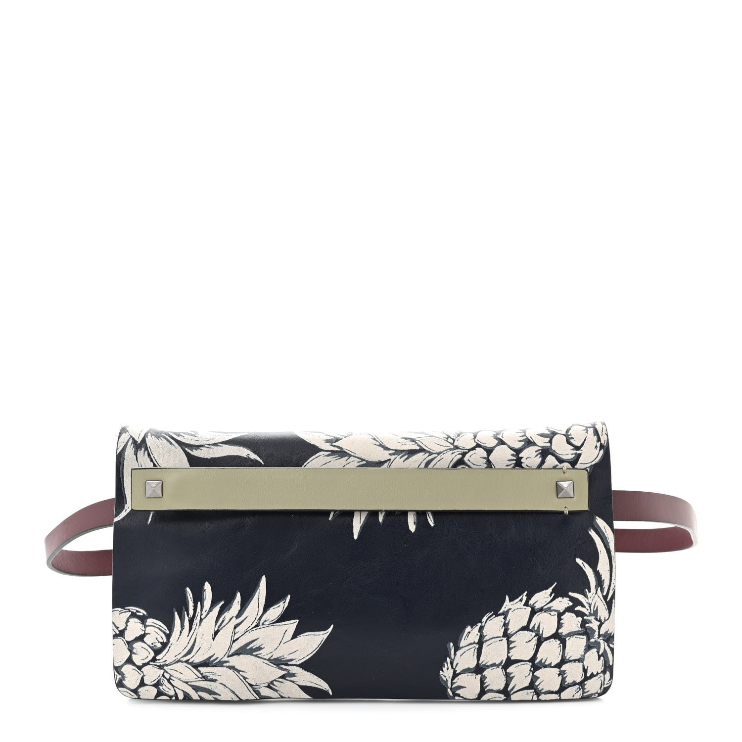 Valentino Garavani Vitello Pineapple Print Clutch Navy 1 of 9