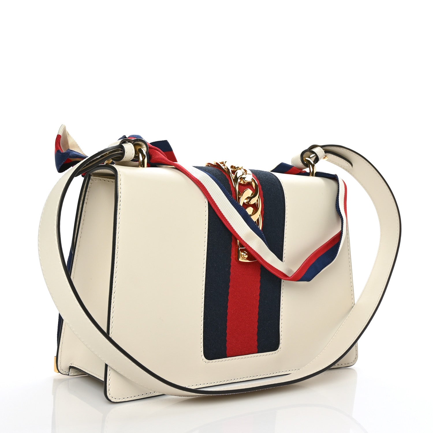 Gucci Calfskin Small Sylvie Shoulder Bag Off White 3 of 8