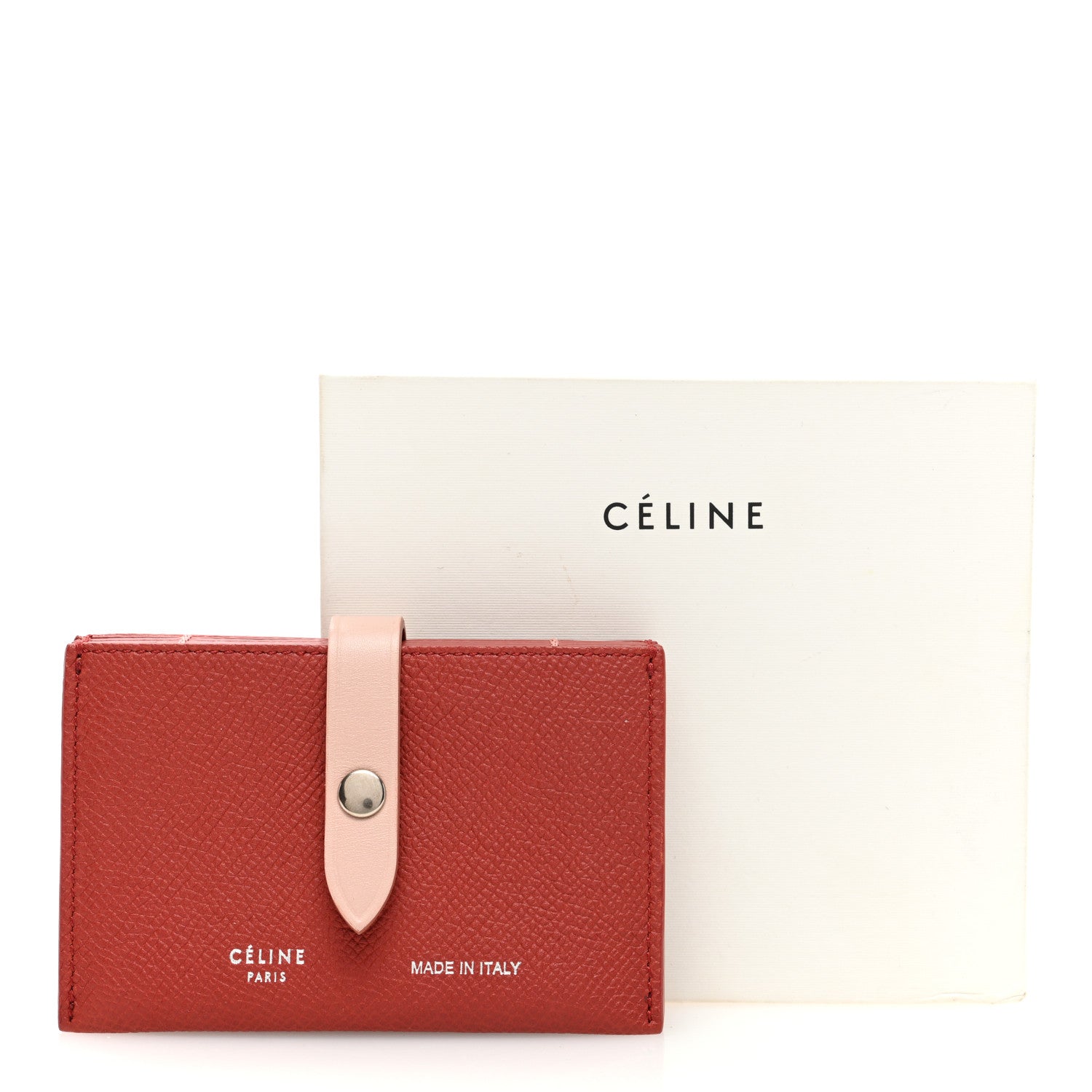 Celine Grained Shiny Calfskin Accordion Card Holder Rust 7 of 7