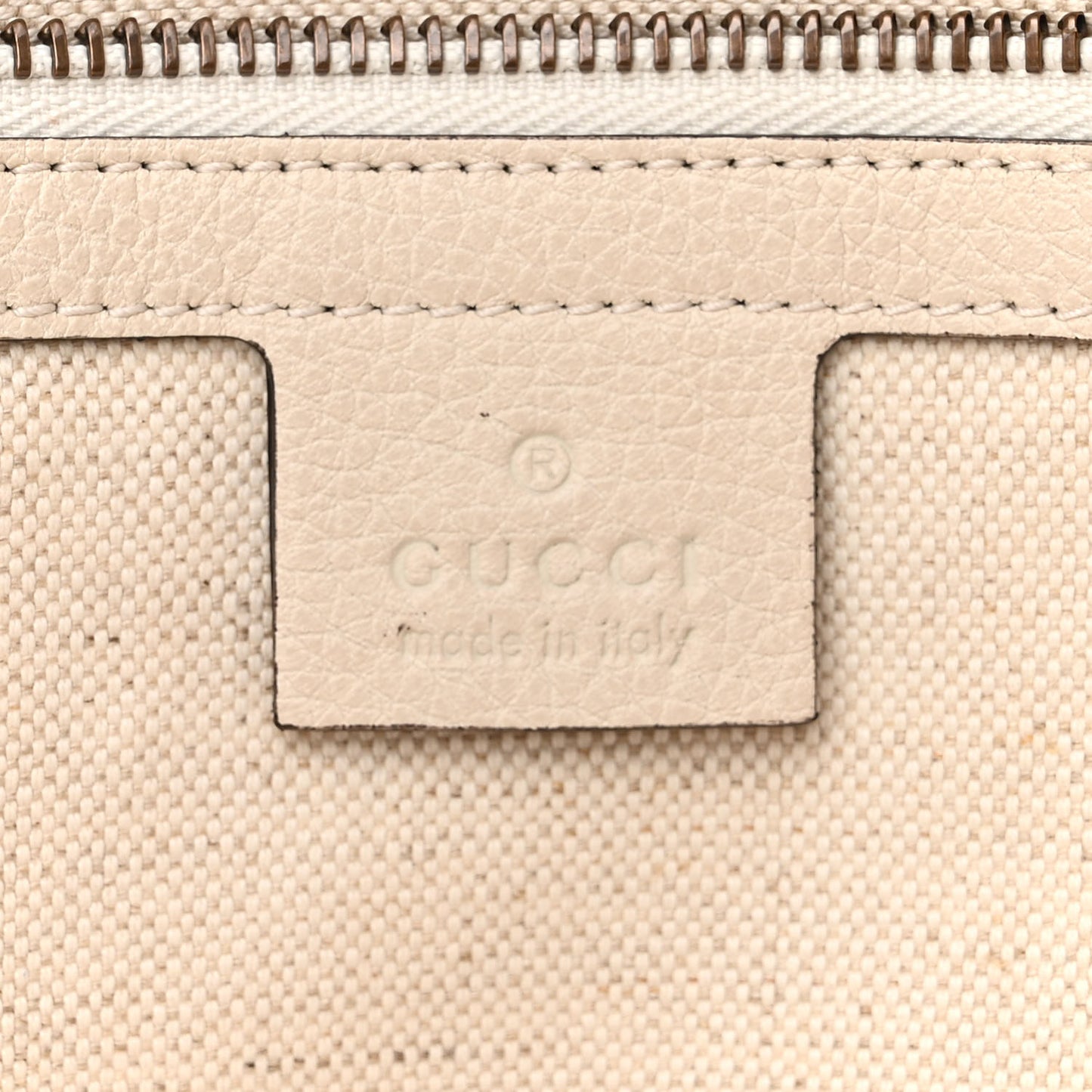 Grained Calfskin Logo Half Moon Hobo White
