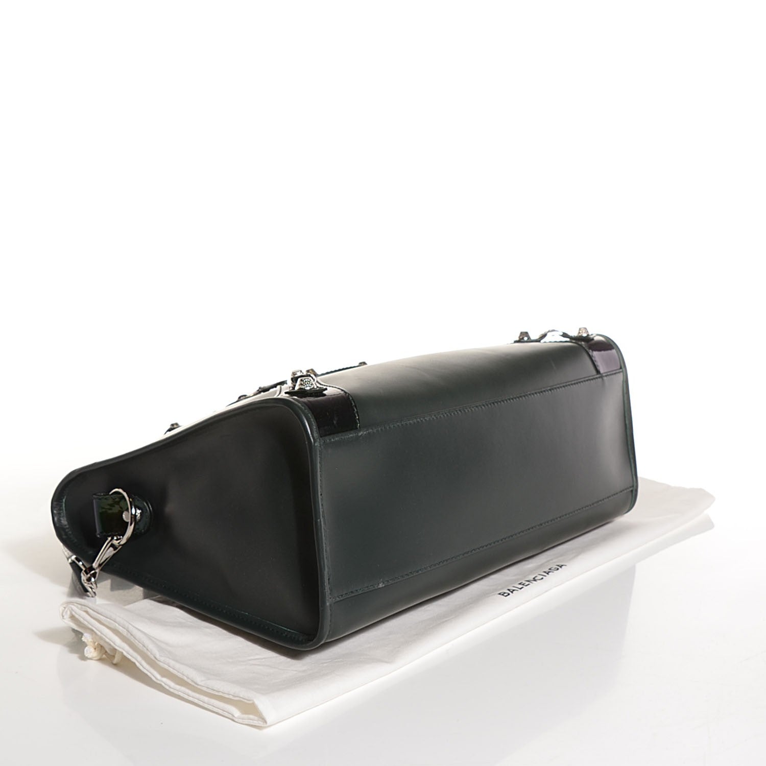 Balenciaga Smooth Calfskin Metallic Patent Giant 12 Silver Hardware City Vert Poker Fonce 4 of 14