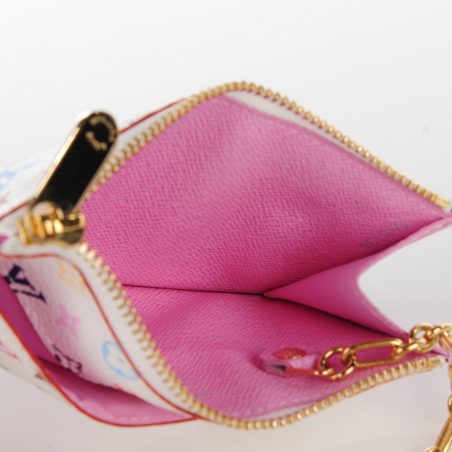 Louis Vuitton Monogram Multicolor Key Pouch White Litchi 5 of 7