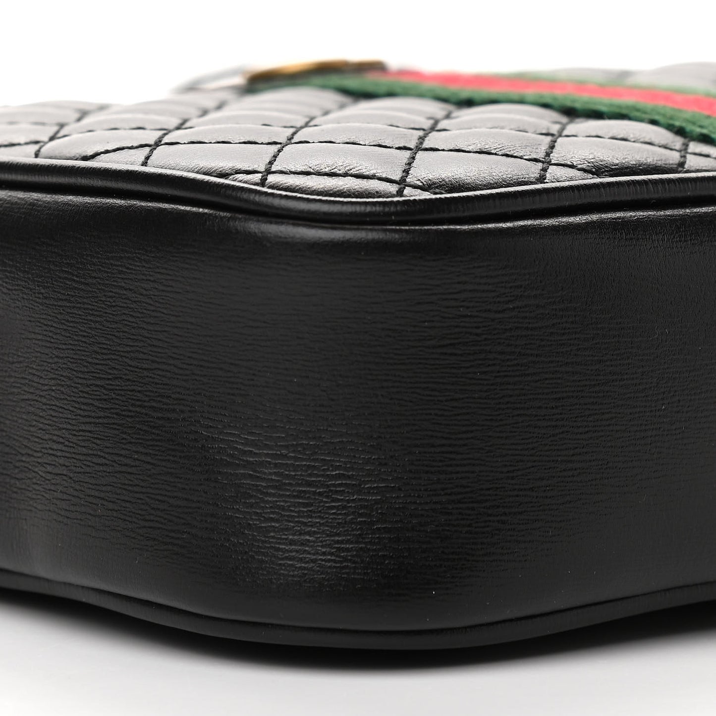 Calfskin Trapuntata Web Mini GG Shoulder Bag Black