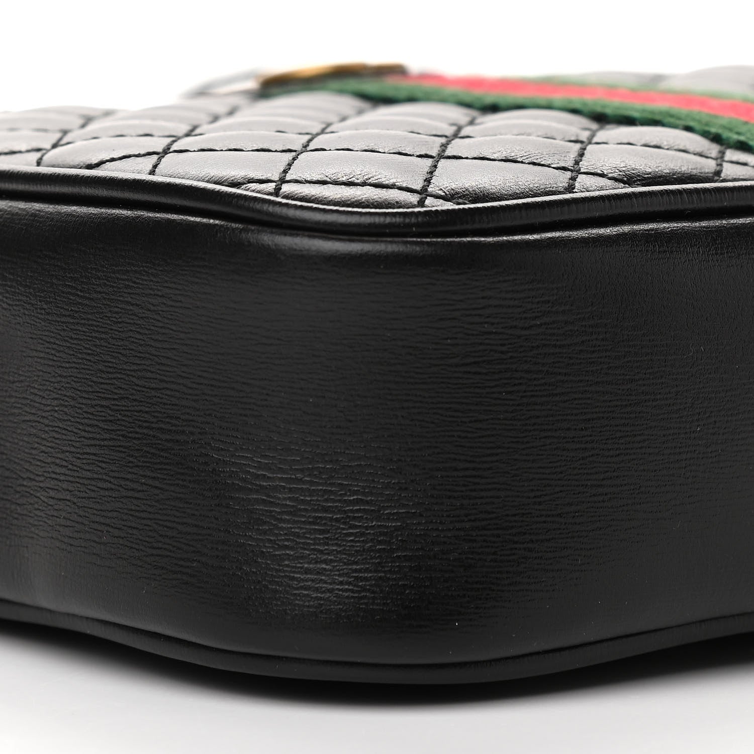 Gucci Calfskin Trapuntata Web Mini GG Shoulder Bag Black 8 of 11